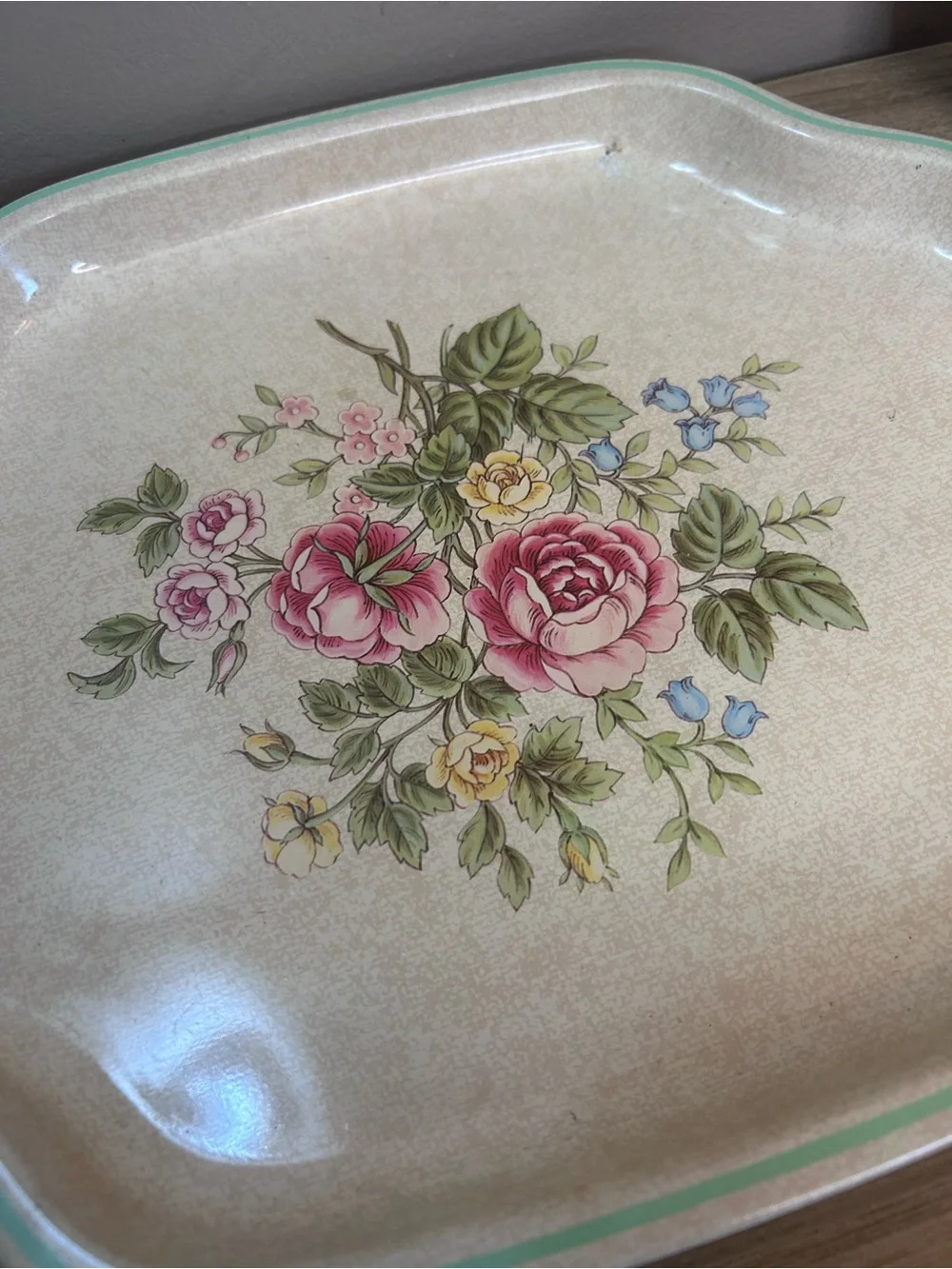 Avon Cream Floral Ceramic Vanity Set with Pastel Accents